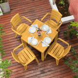 Combo Comedor y 4 Sillas con Brazos Rimax Barú Amarillo 75x73.5cm Cuadrado - COMEDORES | Bylmo