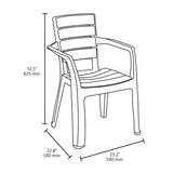 Combo Comedor y 4 Sillas con Brazos Rimax Barú Verde Selva 75x73.5cm Cuadrado - COMEDORES | Bylmo