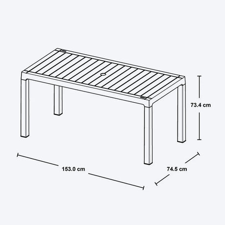 Combo Comedor y 6 Sillas con Brazos Rimax Barú Moca 153x73.4cm Rectangular - COMEDORES | Bylmo