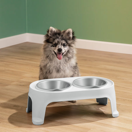 Comedero Alto para Perros Rimax Gris Hielo 44.5x16.5cm Para Perros Pequeños - COMEDEROS Y BEBEDEROS PARA MASCOTAS | Bylmo