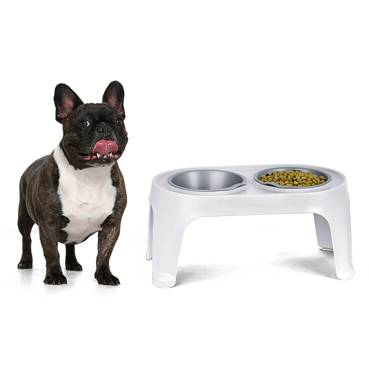 Comedero Alto para Perros Rimax Gris Hielo 44.5x21.7cm Para Perros Medianos - COMEDEROS Y BEBEDEROS PARA MASCOTAS | Bylmo