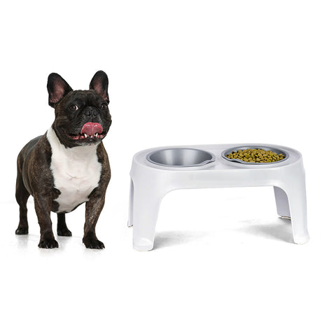 Comedero Alto para Perros Rimax Gris Hielo 44.5x21.7cm Para Perros Medianos - COMEDEROS Y BEBEDEROS PARA MASCOTAS | Bylmo