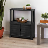 Arrimo Rimax Negro 24.5x72.8cm con Dos Puertas y Un Compartimiento - BIFES Y ARRIMOS | Bylmo