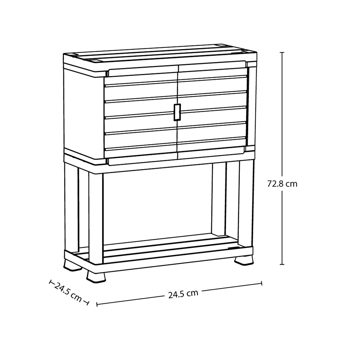 Arrimo Rimax Negro 24.5x72.8cm con Dos Puertas y Un Compartimiento - BIFES Y ARRIMOS | Bylmo