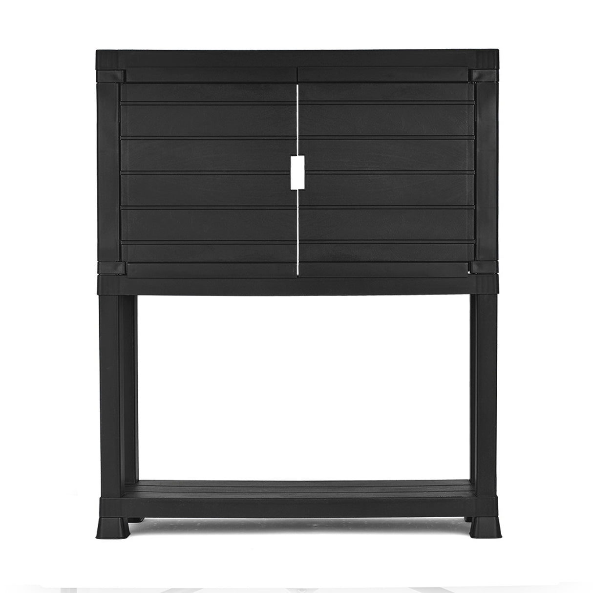 Arrimo Rimax Negro 24.5x72.8cm con Dos Puertas y Un Compartimiento - BIFES Y ARRIMOS | Bylmo