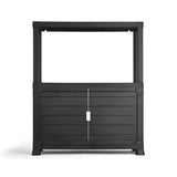 Arrimo Rimax Negro 24.5x72.8cm con Dos Puertas y Un Compartimiento - BIFES Y ARRIMOS | Bylmo