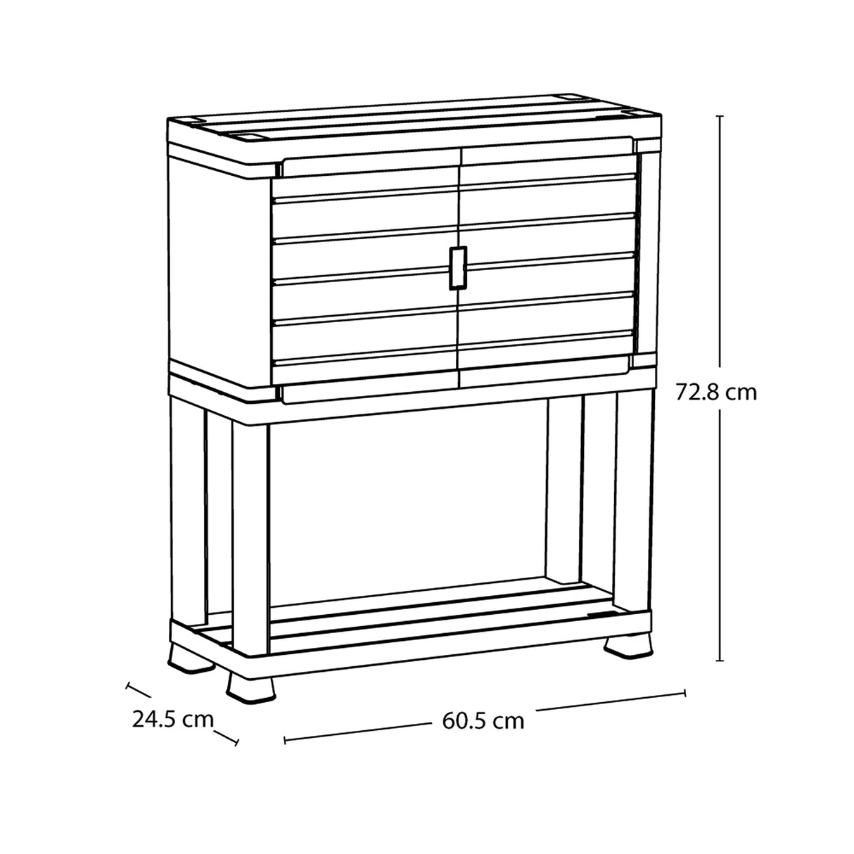 Arrimo Rimax Moca 24.5x72.8cm con Dos Puertas y Un Compartimiento - BIFES Y ARRIMOS | Bylmo
