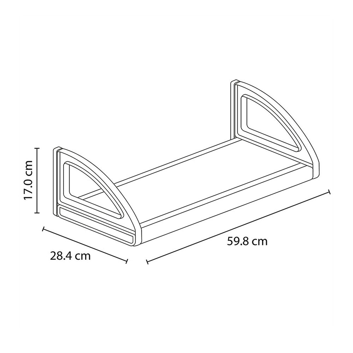 Repisa Colgante Rimax Blanco 59.8x17cm Rectangular - REPISAS | Bylmo