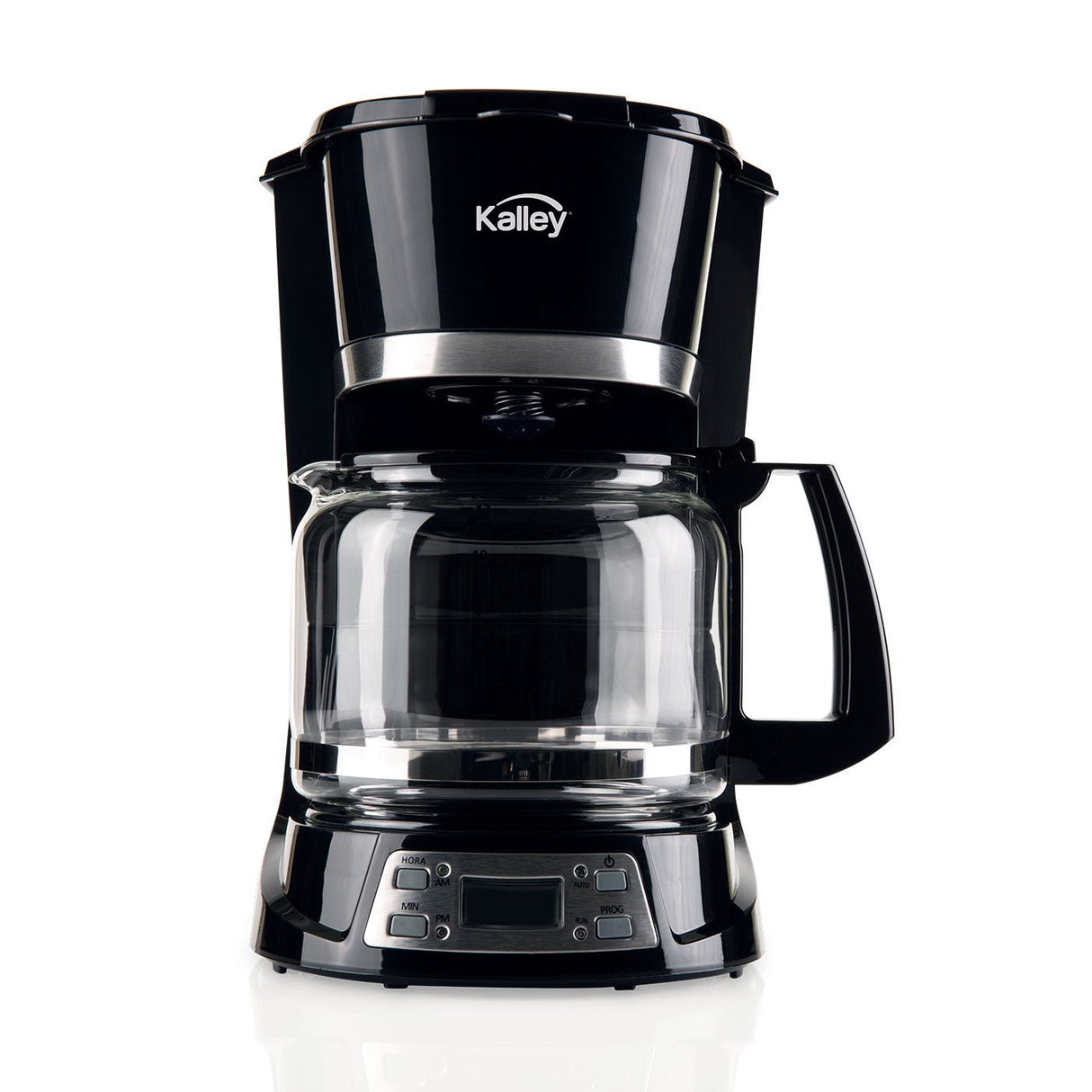 Cafetera Eléctrica Kalley Negro 27x29.5cm de Goteo Para 12 Tazas con Pantalla Digital y con Apagado Automático - CAFETERAS ELECTRICAS | Bylmo