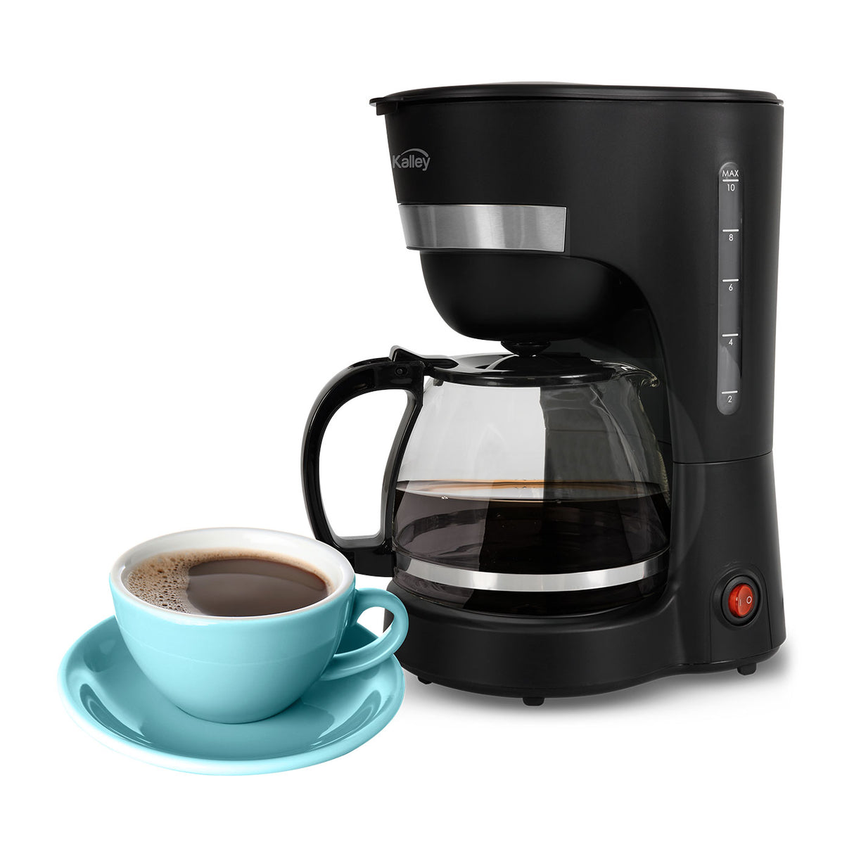 Cafetera Eléctrica Kalley Negro 16.79x28.99cm de Goteo Para 10 Tazas y con Apagado Automático - CAFETERAS ELECTRICAS | Bylmo