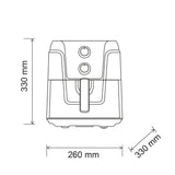 Freidora de Aire Kalley Negro 26x33.3cm de 4.5 Litros - FREIDORAS DE AIRE | Bylmo