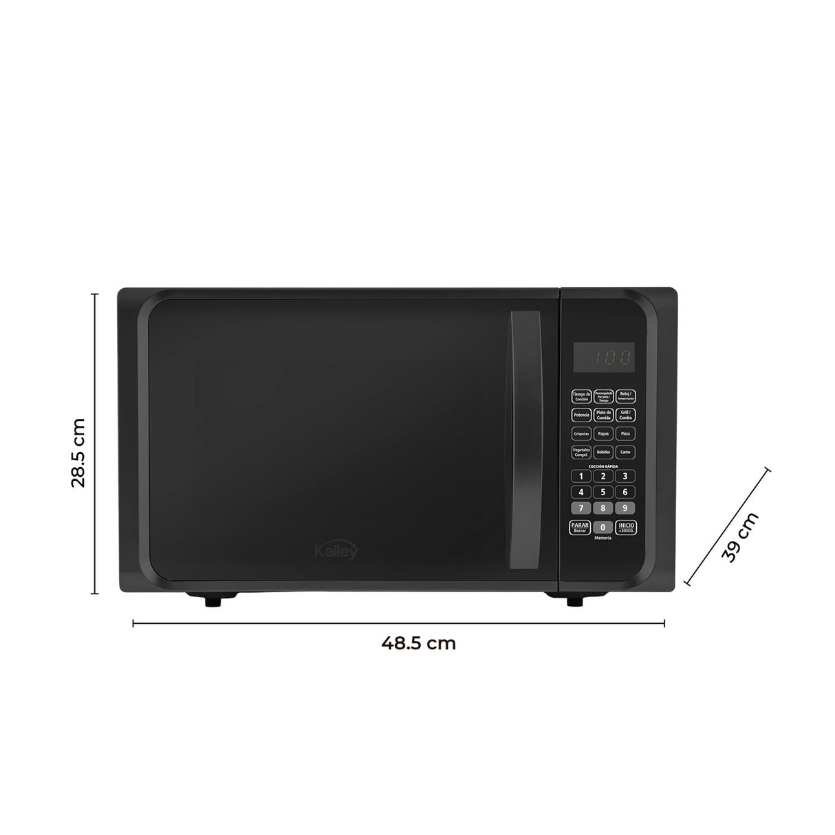 Horno Microondas Kalley Negro 48.5x28.5cm de 25 Litros - HORNOS MICROONDAS | Bylmo