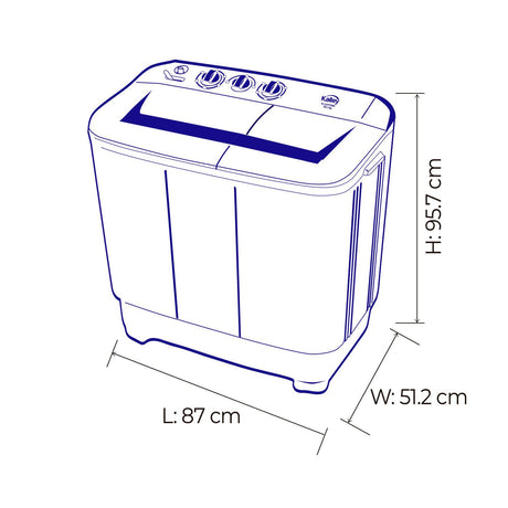 Lavadora Semiautomática Kalley Blanco y Negro 87x95.7cm Para Carga de 13 Kilogramos - LAVADORAS Y SECADORAS | Bylmo