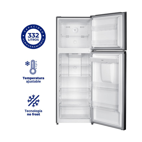 Nevera Kalley Gris Oscuro 60.5x170.5cm No Frost con Congelador para 332 Litros - NEVERAS | Bylmo