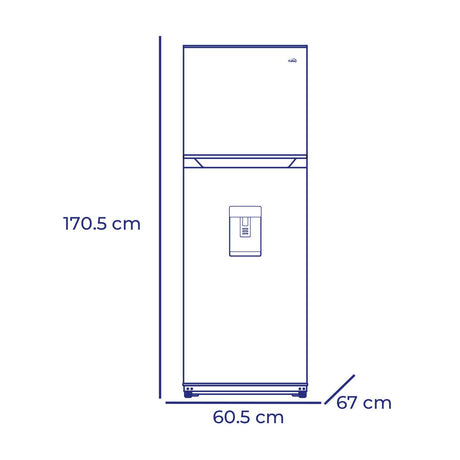 Nevera Kalley Gris Oscuro 60.5x170.5cm No Frost con Congelador para 332 Litros - NEVERAS | Bylmo