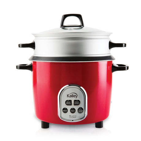 Olla Arrocera Kalley Rojo 27.3x29.3cm para 5 Tazas y con Función para Mantener Caliente - OLLAS ARROCERAS | Bylmo