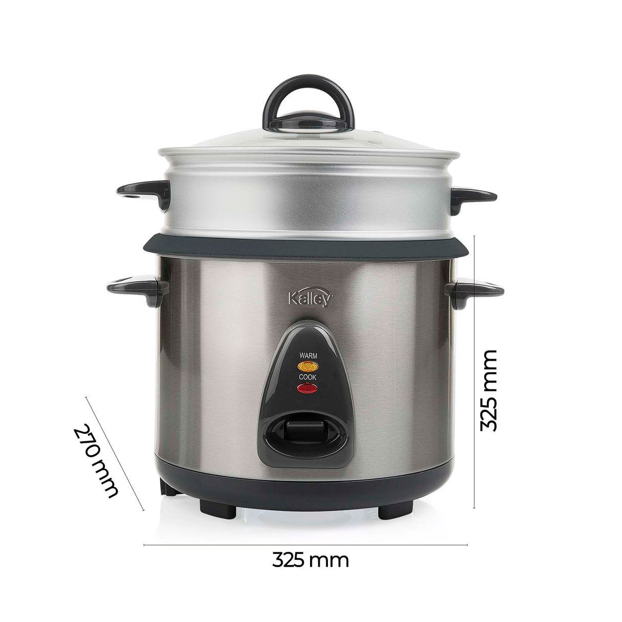 Olla Arrocera Kalley Gris 28x28.5cm para 7 Tazas y con Función para Mantener Caliente - OLLAS ARROCERAS | Bylmo
