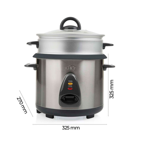 Olla Arrocera Kalley Gris 28x28.5cm para 7 Tazas y con Función para Mantener Caliente - OLLAS ARROCERAS | Bylmo