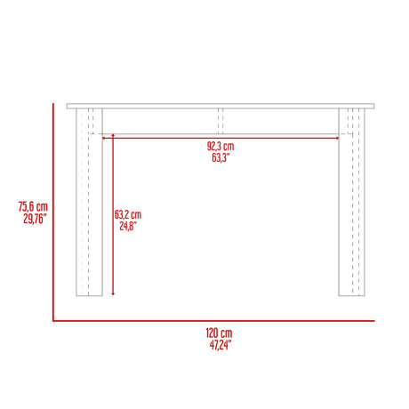 Mesa de Comedor Portofino Nacar 120x75.6cm Rectangular de Cuatro Puestos sin Sillas - COMEDORES | Bylmo
