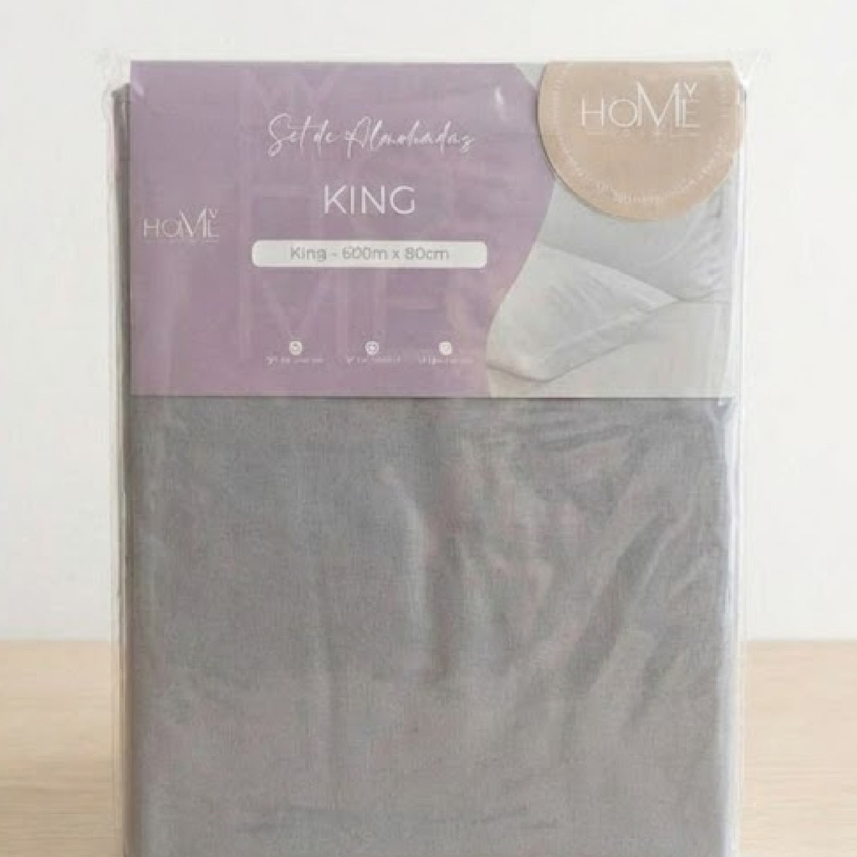 Set X 2 Fundas de Almohada Gris 50x70cm Tejido Suave 200 Hilos - FUNDAS DE ALMOHADA | Bylmo