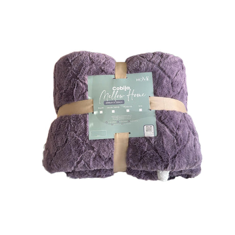 Cobija Ovejera Mellow Home Lila 200x230cm Extrasuave de Lineas Verticales - COBIJAS Y MANTAS | Bylmo