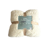 Cobija Ovejera Mellow Home Marfil 200x230cm Extrasuave de Lineas Verticales - COBIJAS Y MANTAS | Bylmo