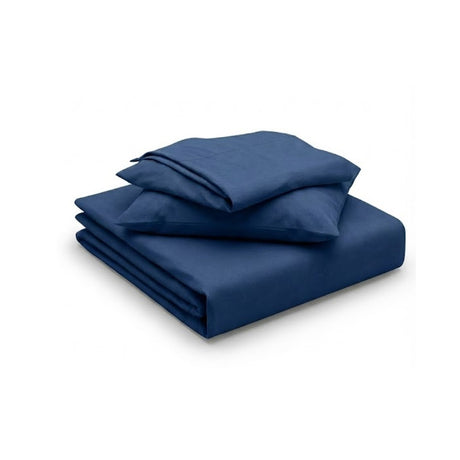 Semijuego de Sábanas Navy Peony Azul Queen 160 X 180 Cm 200 Hilos - SABANAS | Bylmo