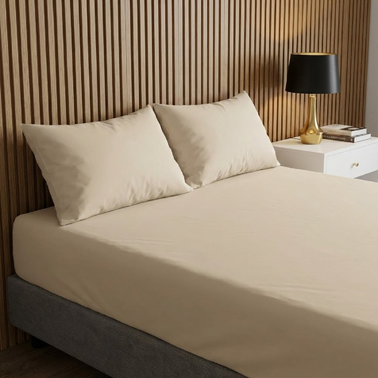 Semijuego de Sábanas Cashmere Beige Sencilla 100 X 190 Cm 200 Hilos - SABANAS | Bylmo