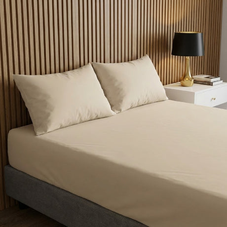 Semijuego de Sábanas Cashmere Beige Sencilla 100 X 190 Cm 200 Hilos - SABANAS | Bylmo