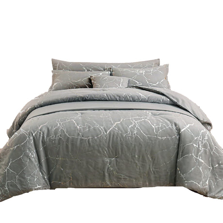 Combo Funda Duvet con Plumón Harmony Gold Gris 200x240cm para Cama Semidoble 120 X 180 Cm - TENDIDOS Y CUBRELECHOS | Bylmo