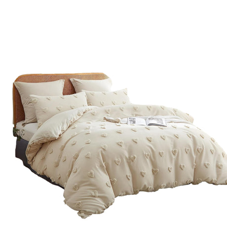 Funda de Duvet Harmony Love Beige 220x240cm para Cama Doble 140 X 180 Cm - TENDIDOS Y CUBRELECHOS | Bylmo