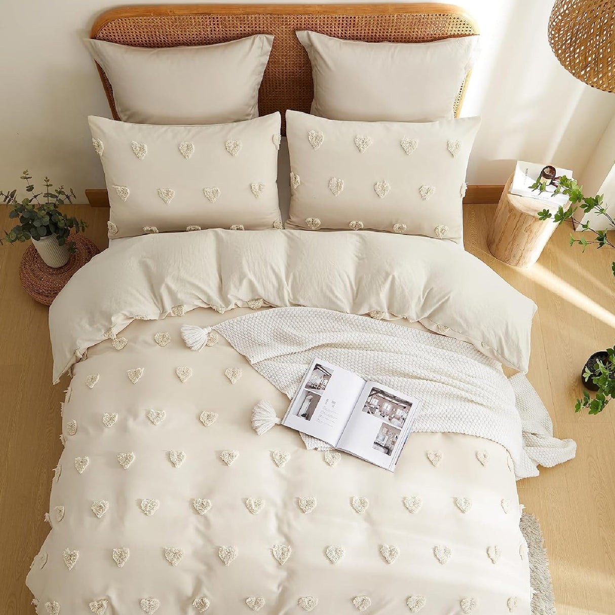Funda de Duvet Harmony Love Beige 240x240cm para Cama Queen 160 X 180 Cm - TENDIDOS Y CUBRELECHOS | Bylmo