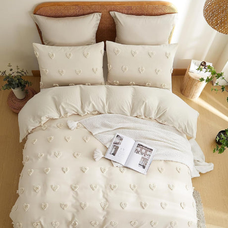 Funda de Duvet Harmony Love Beige 280x240cm para Cama King 200 X 180 Cm - TENDIDOS Y CUBRELECHOS | Bylmo