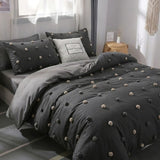 Funda de Duvet Harmony PomDeco Negro 200x240cm para Cama Semidoble 120 X 180 Cm - TENDIDOS Y CUBRELECHOS | Bylmo
