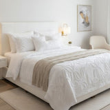 Combo Funda Duvet con Plumón Harmony Leaf Blanco 200x240cm para Cama Semidoble 120 X 180 Cm - TENDIDOS Y CUBRELECHOS | Bylmo