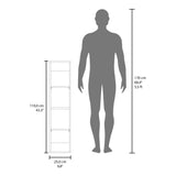 Gabinete de Baño Blanco 25x110cm Rectangular con Tres Entrepaños y con una Puerta