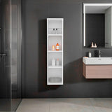 Gabinete de Baño Blanco 25x103cm Rectangular con Tres Entrepaños