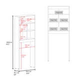 Ahorrador de Espacio para Baño Duo Avellana 63.2x160.8cm con Cuatro Entrepaños y con Patas