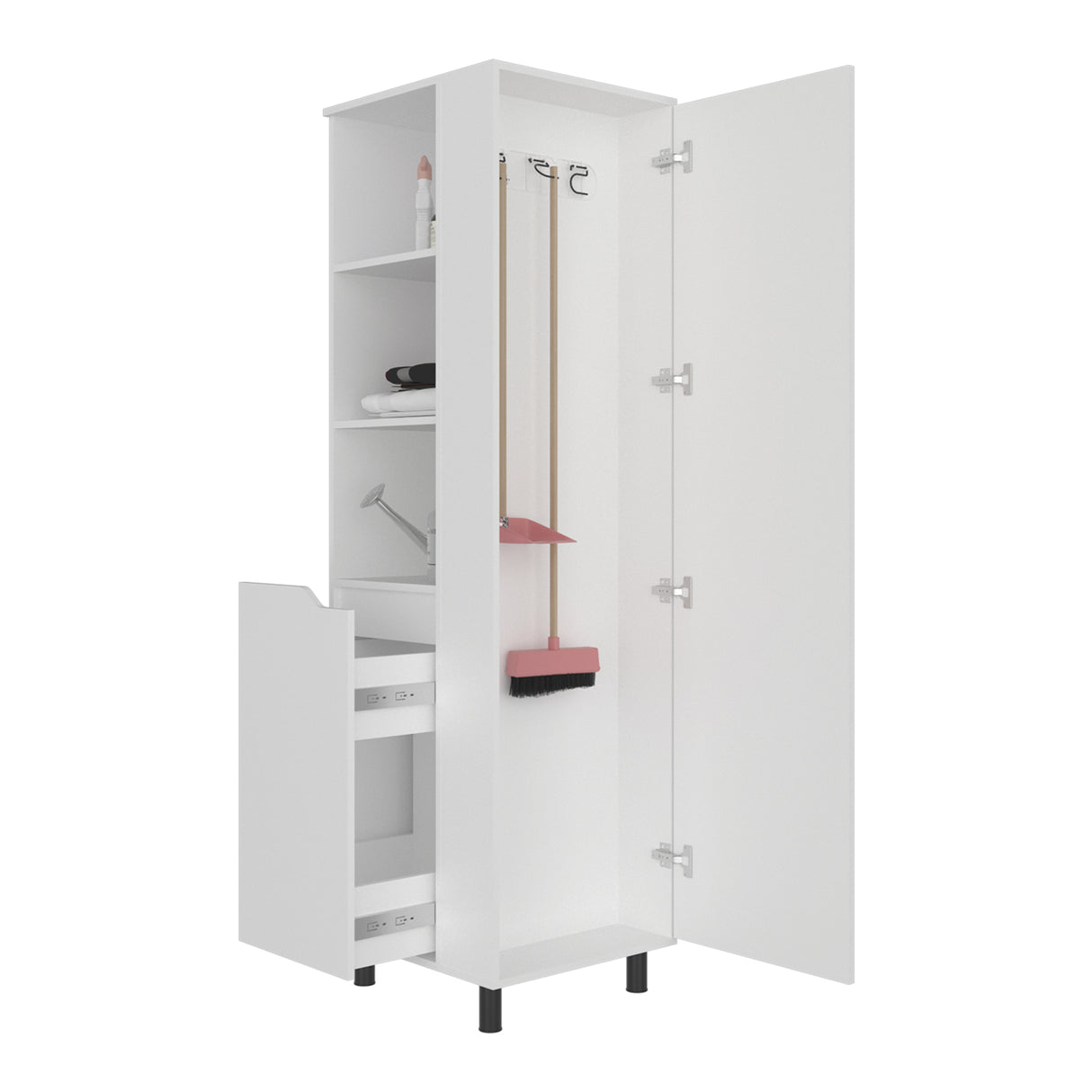 Mueble de Aseo Vidalia Blanco 55x180cm Para Organizar con Una Puerta