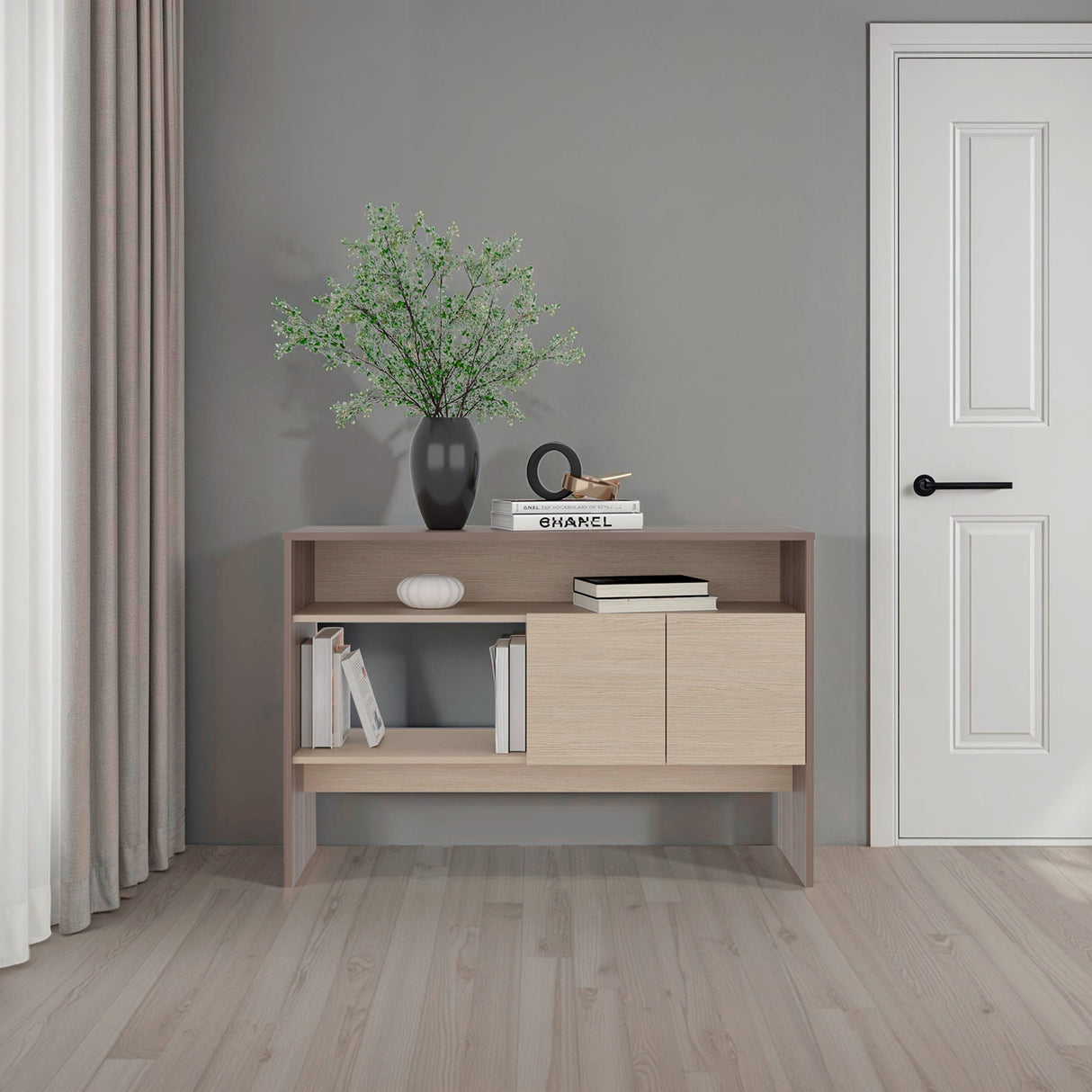 Arrimo Vedra Avellana y Cartagena 120x80.7cm con Dos Puertas y Cuatro Compartimientos