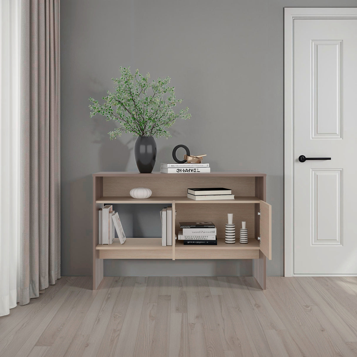 Arrimo Vedra Avellana y Cartagena 120x80.7cm con Dos Puertas y Cuatro Compartimientos