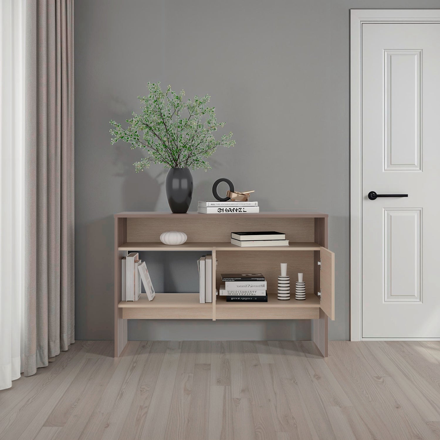 Arrimo Vedra Avellana y Cartagena 120x80.7cm con Dos Puertas y Cuatro Compartimientos