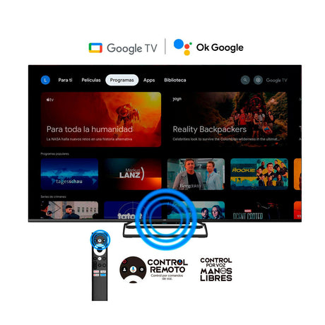 Televisor Kalley Smart de 65" Pulgadas Google TV Negro 145.25x84.53cm Qled 4K - TELEVISORES | Bylmo