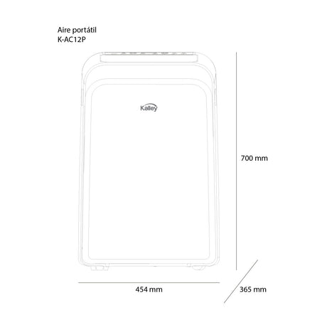 Aire Acondicionado Portátil Kalley Blanco 45.4x70cm 12000 BTU con Temporizador - AIRES ACONDICIONADOS | Bylmo
