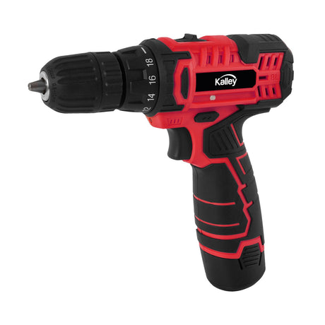 Taladro Inalámbrico Kalley Rojo y Negro 20.5x19.4cm - HERRAMIENTAS ELECTRICAS | Bylmo