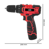Taladro Inalámbrico Kalley Rojo y Negro 20.5x19.4cm - HERRAMIENTAS ELECTRICAS | Bylmo