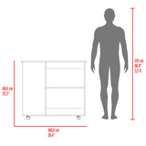 Mueble Auxiliar de Cocina BiColor Fresno y Blanco 100x90cm con un Entrepaño y con Dos Comportamiento - BARRAS Y MUEBLES AUXILIARES | Bylmo
