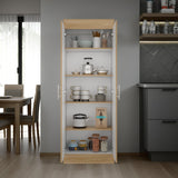 Alacena Nepal Fresno y Blanco 60x170cm con Dos Puertas - ALACENAS Y MUEBLES MICROONDAS | Bylmo