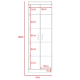 Alacena Nepal Fresno y Blanco 60x170cm con Dos Puertas - ALACENAS Y MUEBLES MICROONDAS | Bylmo