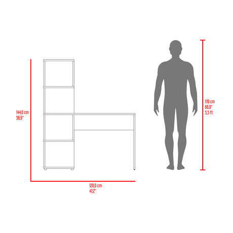 Escritorio Danis Fresno y Blanco 120x144.6cm - ESCRITORIOS | Bylmo